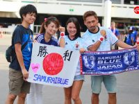 สีสันก่อนเกมส์ ภาพแฟนบอลทั้งชาวไทยและชาวญี่ปุ่น ก่อนการแข่งฟุตบอลโลก 2018 รอบคัดเลือก